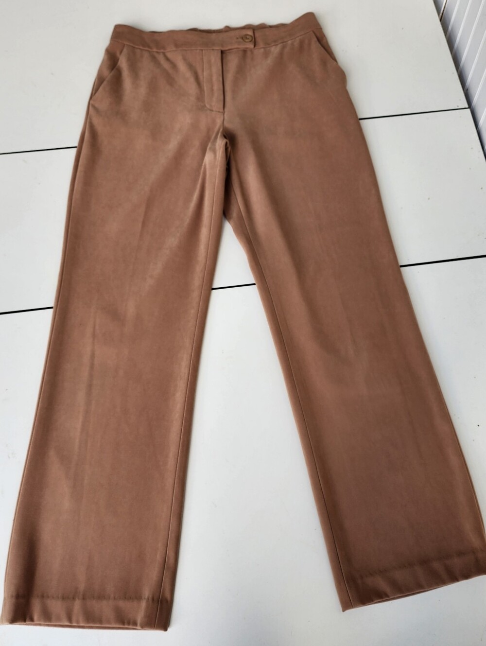 COLDWATER CREEK Khaki BROWN SHAPE ME STRETCH MOLESKIN PANTS $79.50 Sz 10
